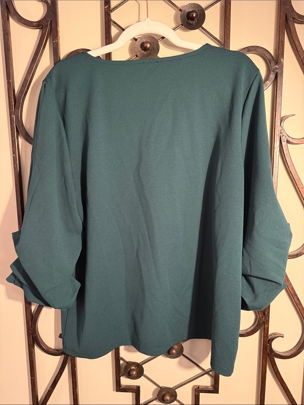 Ann Taylor Factory Teal Green Long-Sleeve Tunic with Gathered Sleeves - Picture 5 of 5